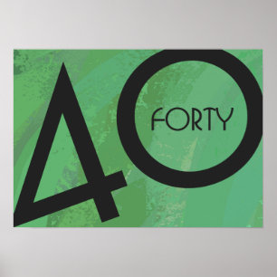 Affiche Vert 40 Décennie Anniversaire