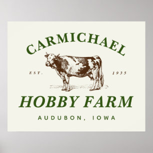 Affiche Vert blanc cassé Brown Vintage style de ferme