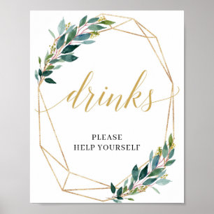 Affiche vert boho eucalyptus feuille signe vert rustique