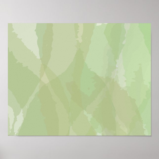 Affiche Vert, cool, aquarelle tendance motif abstrait (Devant)
