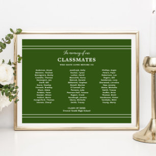 Affiche Vert En Mémoire Des Camarades De Classe Réunion Sc