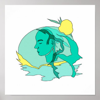 Affiche vert et jaune