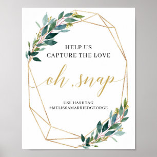 Affiche Vert eucalyptus or oh snap boho signe mariage