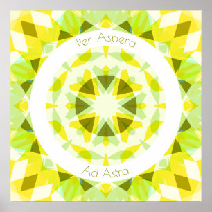 Affiche Vert Jaune par Aspera Ad Astra Star Motivation