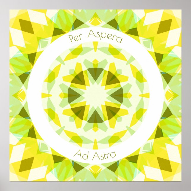 Affiche Vert Jaune par Aspera Ad Astra Star Motivation (Devant)