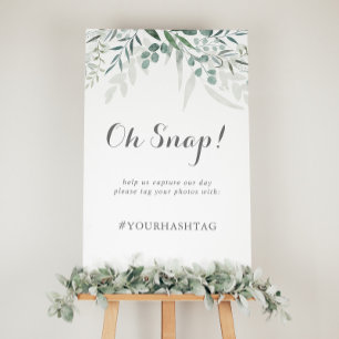 Affiche Vert minimaliste Eucalyptus Mariage Oh Snap