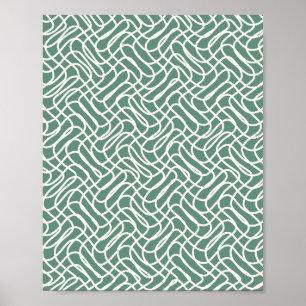 Affiche Vert Motif Abstrait
