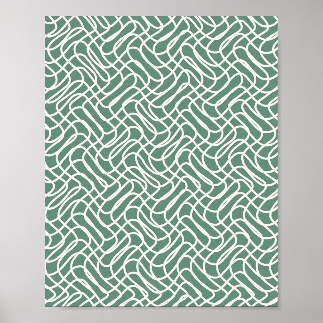 Affiche Vert Motif Abstrait (Devant)