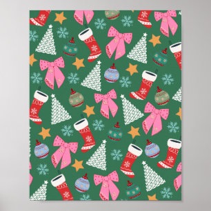 Affiche Vert Noël mignon