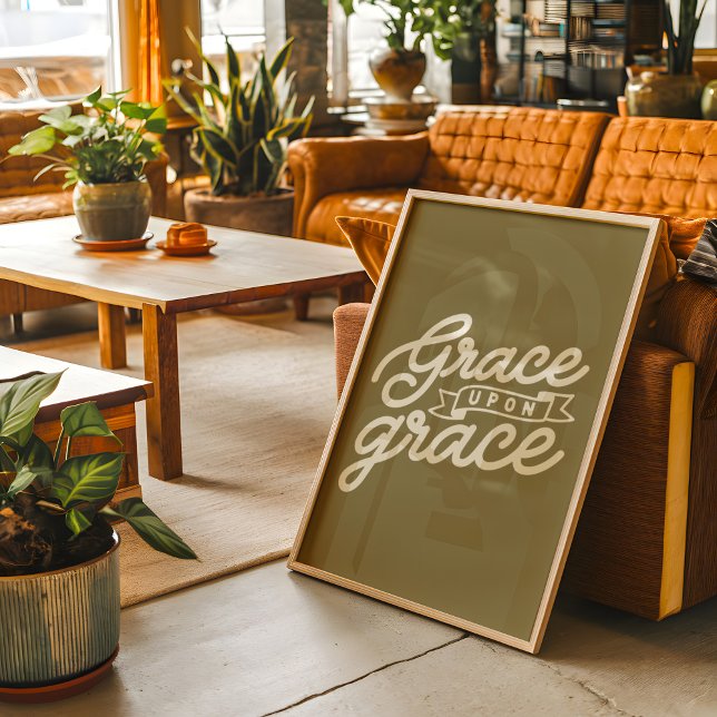 Affiche Vert olive Christian Grâce sur grâce  (Créateur téléchargé)
