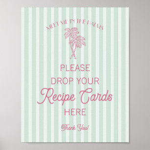 Affiche Vert Palm Springs Plage Partagez une Recette de Ma