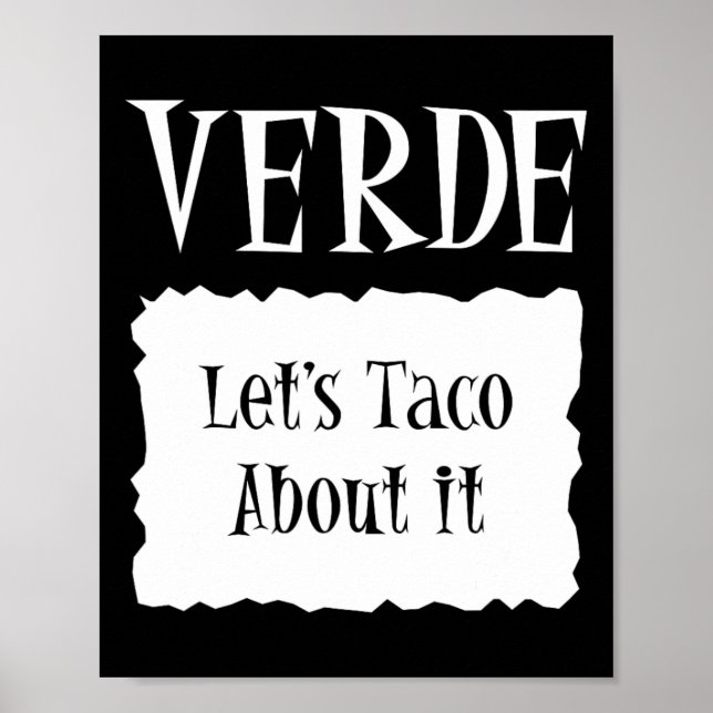 Affiche Vert - Paquet chaud Halloween Costume Taco (Devant)