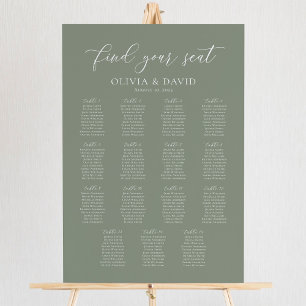 Affiche Vert Sauge 15 Tables Trouvez Votre Place Plan de T
