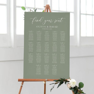 Affiche Vert Sauge 18 Tables Trouvez Votre Place Plan de T