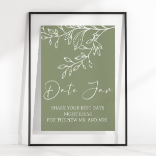 Affiche Vert sauge Boho Fleurs Soirée de Rendez-vous