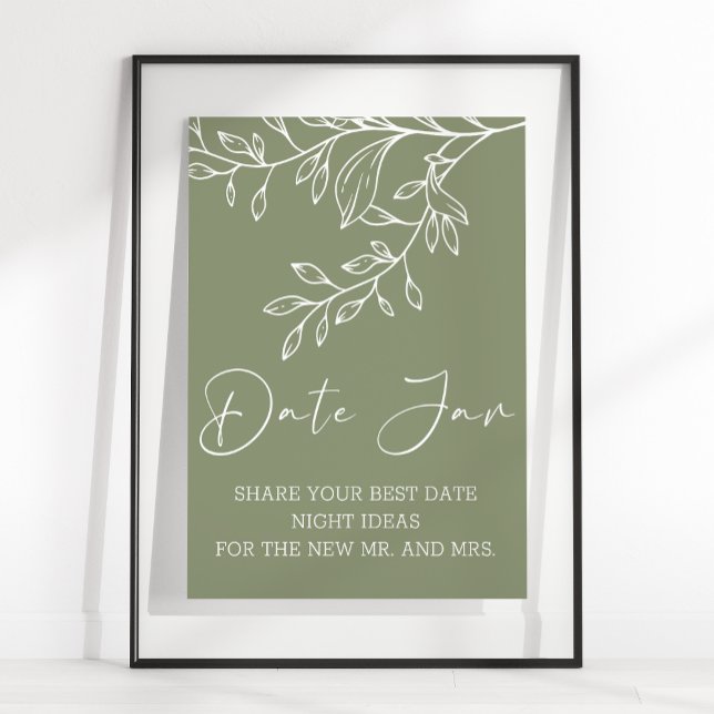 Affiche Vert sauge Boho Fleurs Soirée de Rendez-vous (Créateur téléchargé)