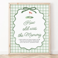 Vert sauge Gingham de golf Signe de l'âge de Maman