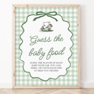 Affiche Vert Sauge Gingham Golf Devine la Nourriture pour
