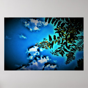 Affiche Vert sur bleu,