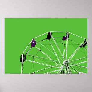 Affiche verte de roue de Ferris