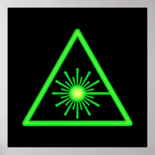 Affiche verte de symbole de laser