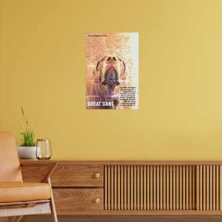 Affiche verte du Grand Danois moderne
