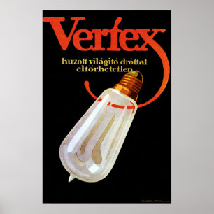 Affiche VERTEX LIGHT BULB Sachplakat Art Lucian Bernhardt