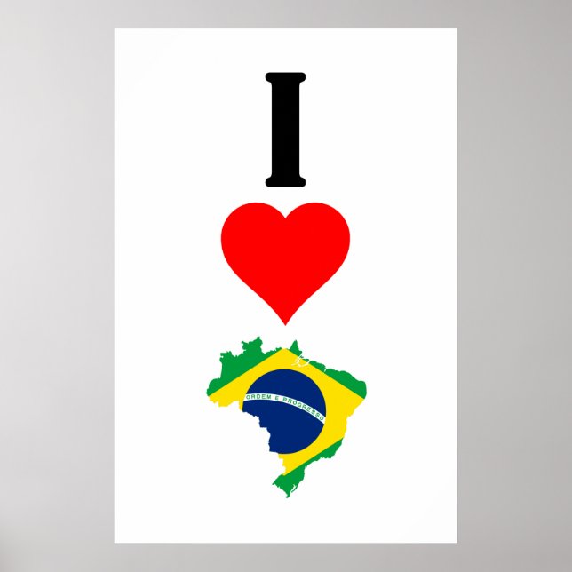 Affiche Vertical I Love Brazil / I Heart Brazil Brésil (Devant)