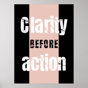 Affiche verticale Clarité avant l'action fond somb