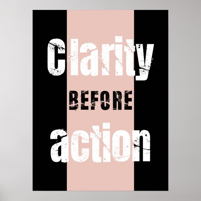 Affiche verticale Clarité avant l'action fond somb (Devant)