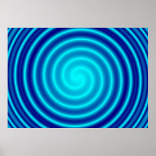 Affiche Vertigo bleu spirale