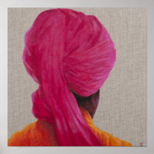 Affiche Veste orange 2014 de turban rose