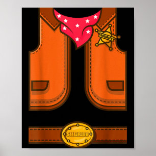 Affiche Veste simple de cowboy de sheriff western drôle po