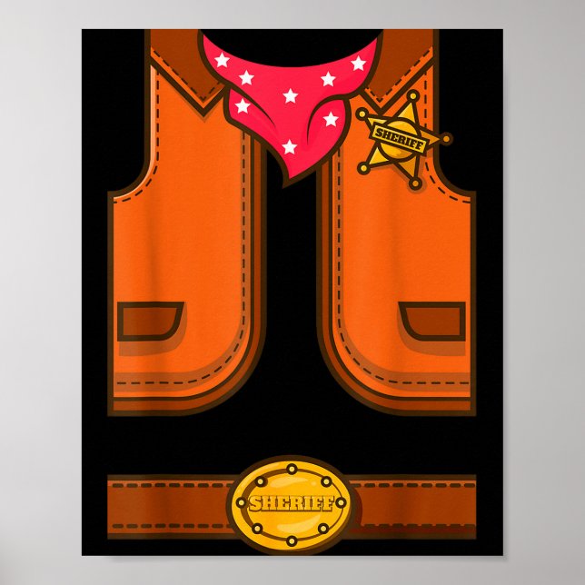 Affiche Veste simple de cowboy de sheriff western drôle po (Devant)