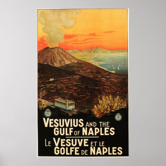 Affiche VESUVIUS et le golfe de Naples ENIT Italie (Devant)