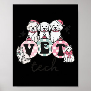 Affiche Vet Tech Noël Vétérinaire Spécialiste animal vétér