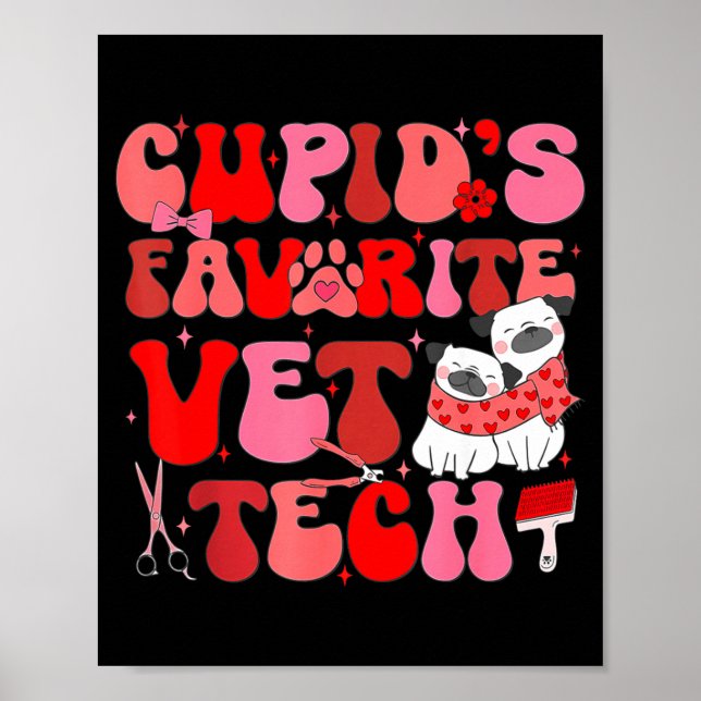 Affiche Vet Tech Valentines Day Veterinary Vet Student Vet (Devant)