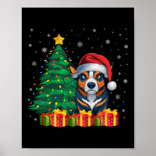 Affiche Vétail australien moche Santa Hat lumières de Noël