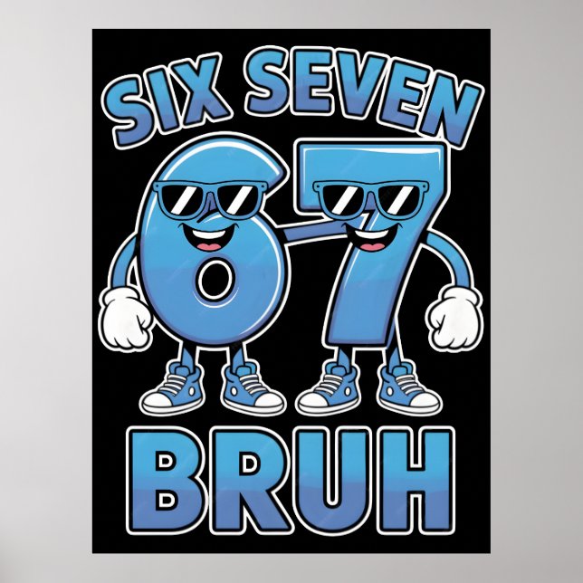 Affiche Vêtement amusant avec le script rétro slang "Bruh  (Devant)