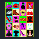 Affiche vêtement mode pop art collage<br><div class="desc">vêtement mode pop art collage Poster. Accrochez-vous au mur dans votre chambre ou votre salon.</div>