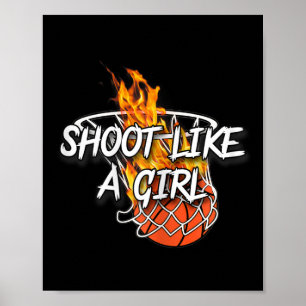 Affiche Vêtements Bysketbyll - Tir Comme Une Fille - Feu L
