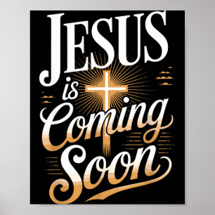Affiche Vêtements Chrétiens Jésus Arrive Bientôt En Gras