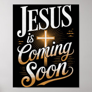 Affiche Vêtements Chrétiens Jésus Arrive Bientôt Premium