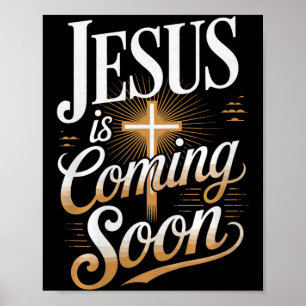 Affiche Vêtements Chrétiens Jésus Arrive Bientôt Premium