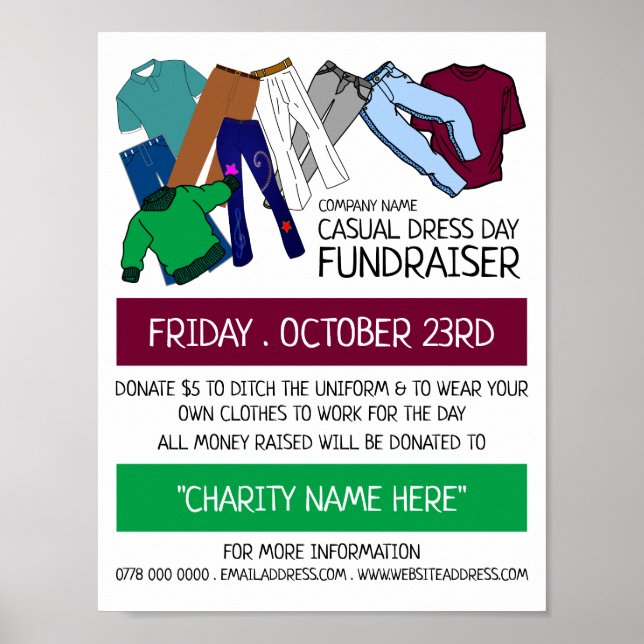 Affiche Vêtements Conception, Jour de Robe Décontractée co (Devant)