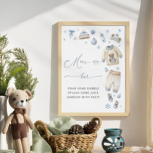 Affiche Vêtements de bébé à l'extérieur froid Baby shower