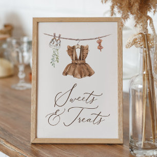 Affiche Vêtements de bébé Fille Baby Shower Friandises et
