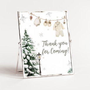 Affiche Vêtements de bébé pour l'hiver Merci d'être venu