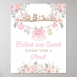 Affiche Vêtements de bébé roses Les bébés sont doux Pannea