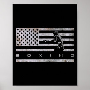 Affiche Vêtements de boîte à drapeau américain - Boxe 1
